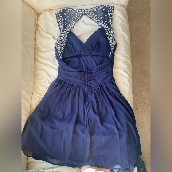 Juniors size 5 Formal Navy Swing Dress - Picture 2 of 6